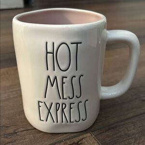 Rae Dunn Cream and Pink Mug - Hot Mess Express